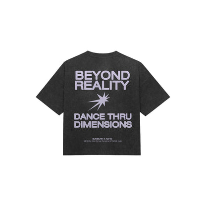 Beyond reality acid washed oversized tee (black)