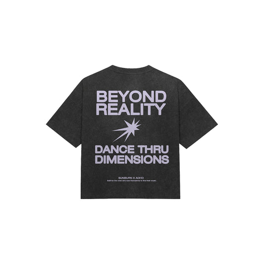 Beyond reality acid washed oversized tee (black)