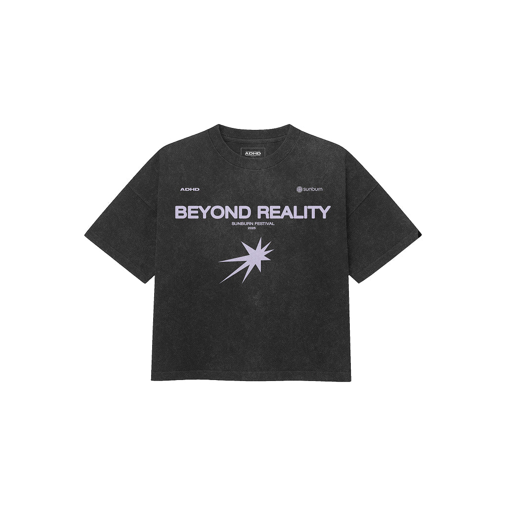Beyond reality acid washed oversized tee (black)