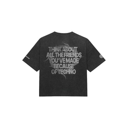 Techno acid wash oversized tee (black)