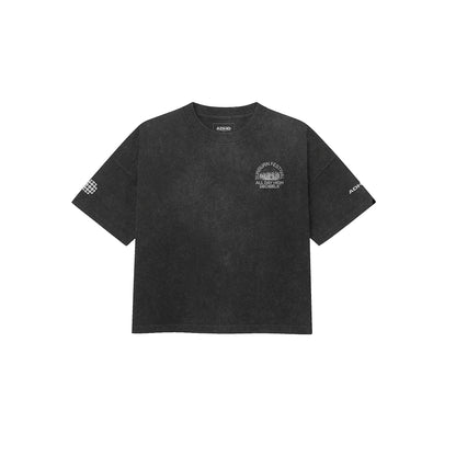 Techno acid wash oversized tee (black)