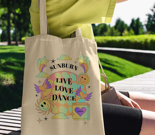 Sunburn Live Love Dance Orange Tote Bag